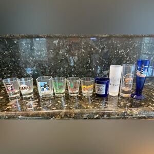 10 never been used Assorted Souvenir Shot Glasses Collection